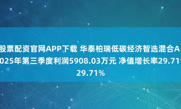 股票配资官网APP下载 华泰柏瑞低碳经济智选混合A：2025年第三季度利润5908.03万元 净值增长率29.71%