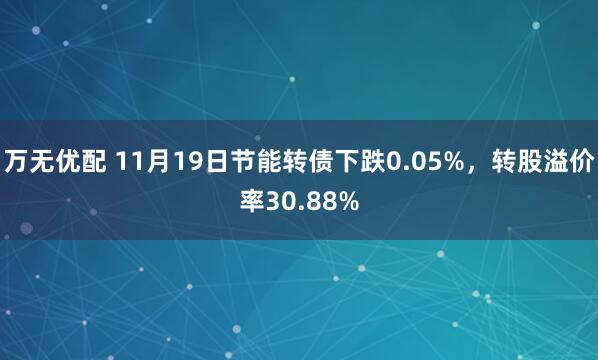 万无优配 11月19日节能转债下跌0.05%，转股溢价率30.88%