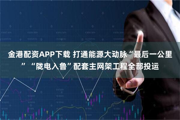 金港配资APP下载 打通能源大动脉“最后一公里” “陇电入鲁”配套主网架工程全部投运